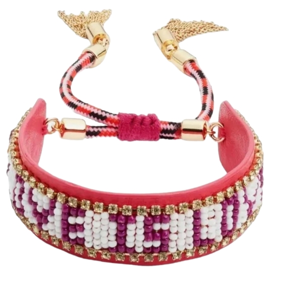 Rebecca Minkoff Jewelry - Rebecca Minkoff Love Is Love Seed Bead Bracelet (Fuchsia Multi) RETAIL $78